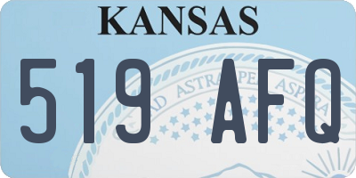 KS license plate 519AFQ