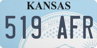 KS license plate 519AFR