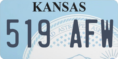 KS license plate 519AFW