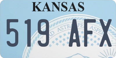 KS license plate 519AFX