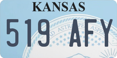 KS license plate 519AFY