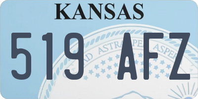 KS license plate 519AFZ