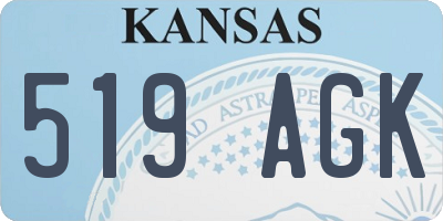 KS license plate 519AGK