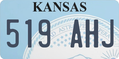 KS license plate 519AHJ