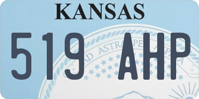 KS license plate 519AHP