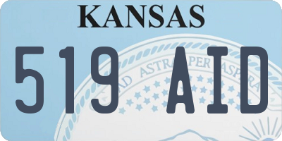 KS license plate 519AID