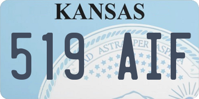 KS license plate 519AIF