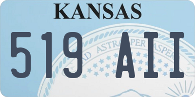 KS license plate 519AII