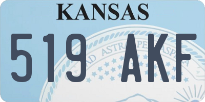 KS license plate 519AKF