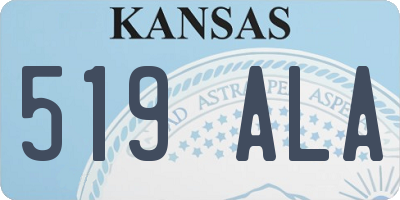 KS license plate 519ALA