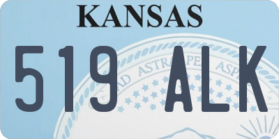 KS license plate 519ALK