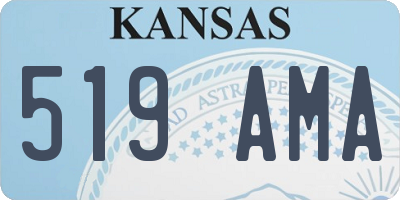 KS license plate 519AMA