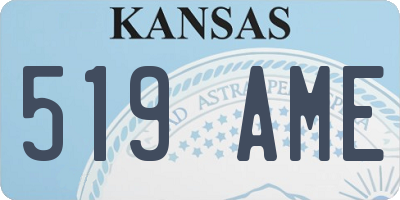 KS license plate 519AME
