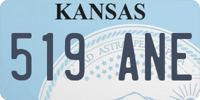 KS license plate 519ANE