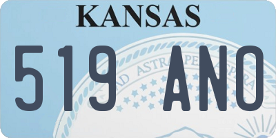 KS license plate 519ANO