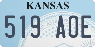 KS license plate 519AOE