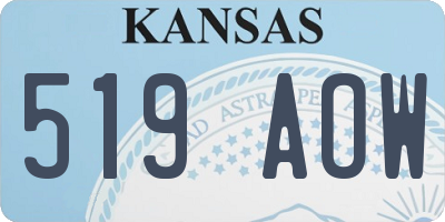 KS license plate 519AOW