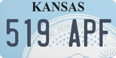 KS license plate 519APF