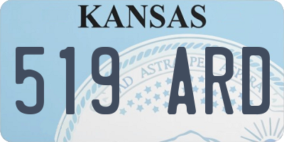 KS license plate 519ARD
