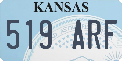KS license plate 519ARF