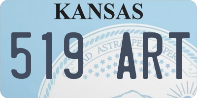 KS license plate 519ART