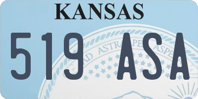 KS license plate 519ASA