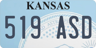 KS license plate 519ASD