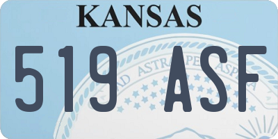 KS license plate 519ASF