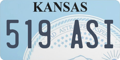 KS license plate 519ASI