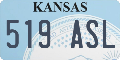 KS license plate 519ASL