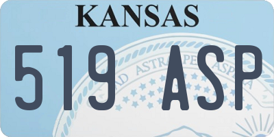 KS license plate 519ASP