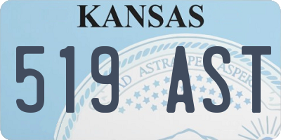KS license plate 519AST