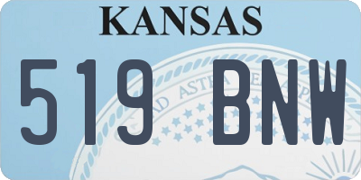 KS license plate 519BNW
