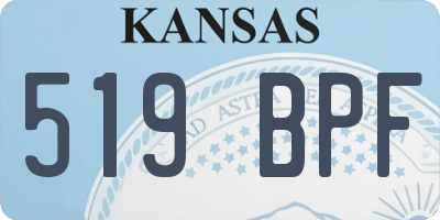KS license plate 519BPF