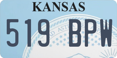 KS license plate 519BPW