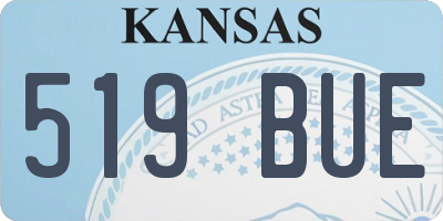 KS license plate 519BUE
