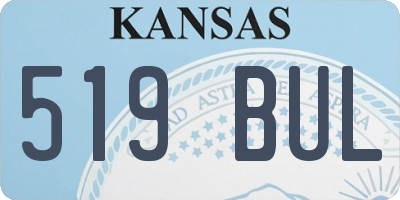 KS license plate 519BUL