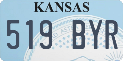 KS license plate 519BYR