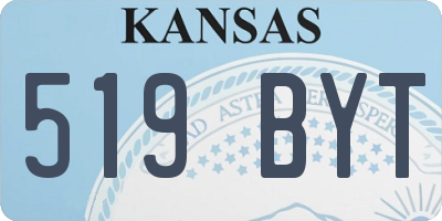 KS license plate 519BYT