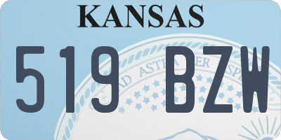 KS license plate 519BZW