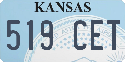 KS license plate 519CET