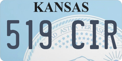 KS license plate 519CIR