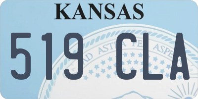 KS license plate 519CLA