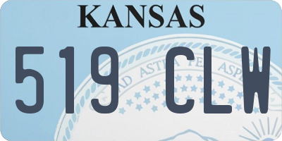 KS license plate 519CLW