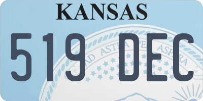 KS license plate 519DEC