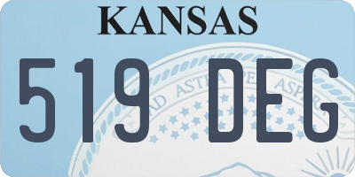 KS license plate 519DEG