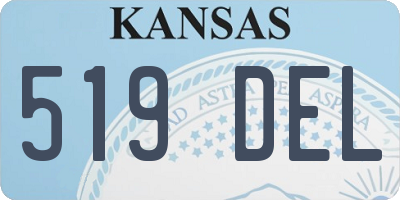 KS license plate 519DEL