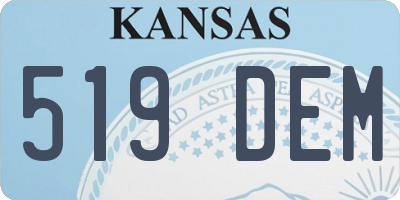 KS license plate 519DEM