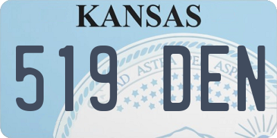 KS license plate 519DEN