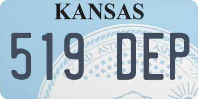 KS license plate 519DEP
